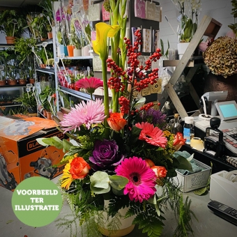 Bloemstuk boerenbont